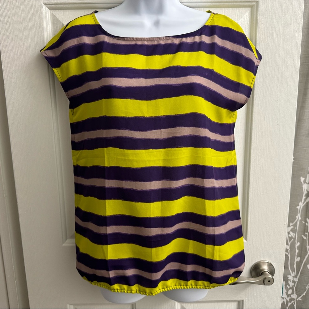 LOFT Striped Sleeveless Shirt Blouse S Small